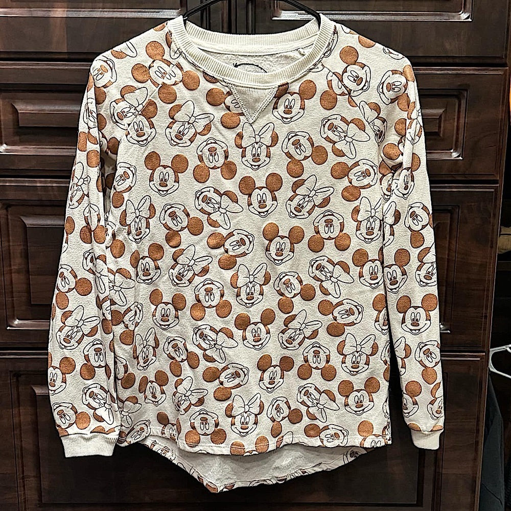 Disney Minnie & Mickey Mouse Print Sweatshirt kids MEDIUM 7-9